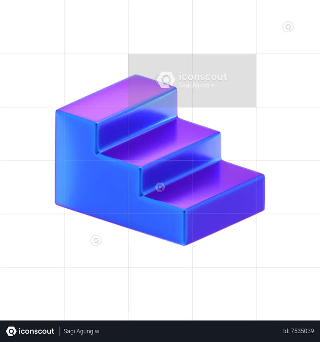 Stair Abstract Shape  3D Icon