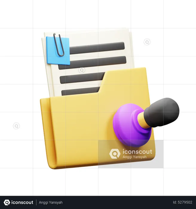 Stamp Document  3D Icon