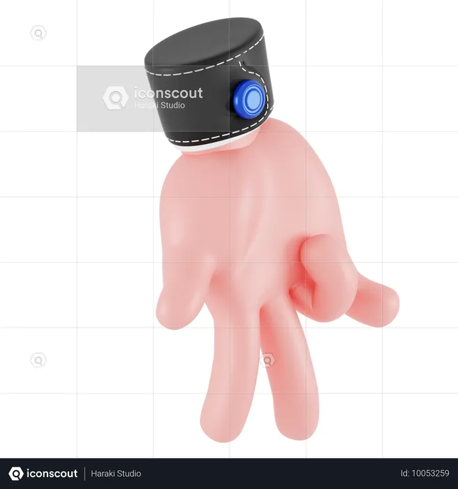 Stand Pose Finger Hand Gesture  3D Icon