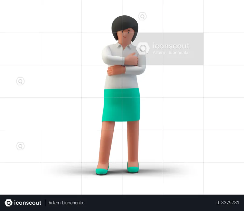 Standing Businesswoman  3D Illustration