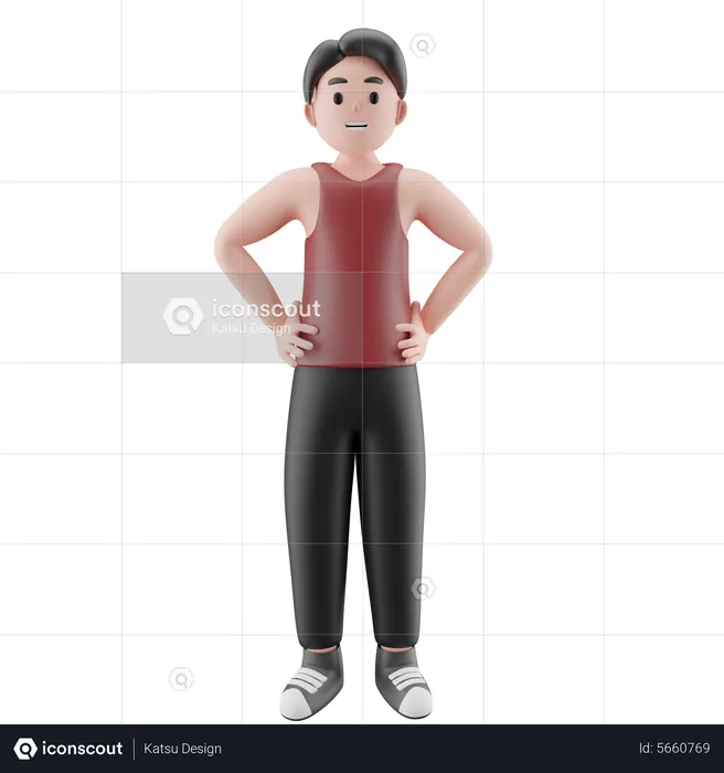 Standing Confidently  3D Illustration