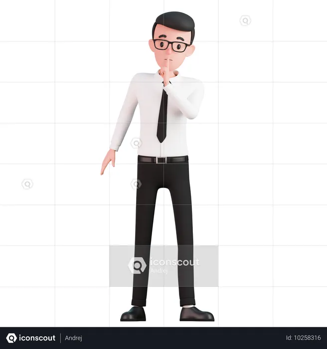 Standing shhh  3D Illustration