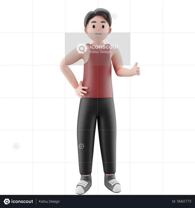 Standing Sportsman  3D Illustration