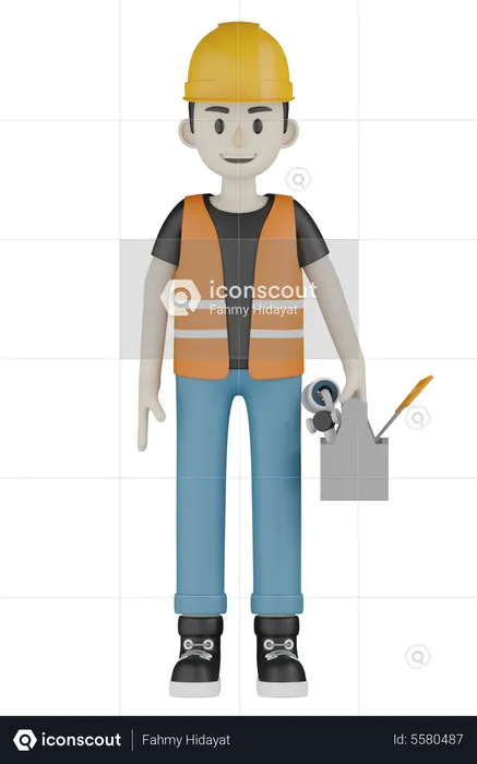Standing Worker  3D Illustration