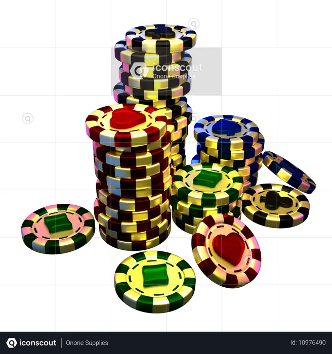 Stapel von Casino-Chips  3D Icon