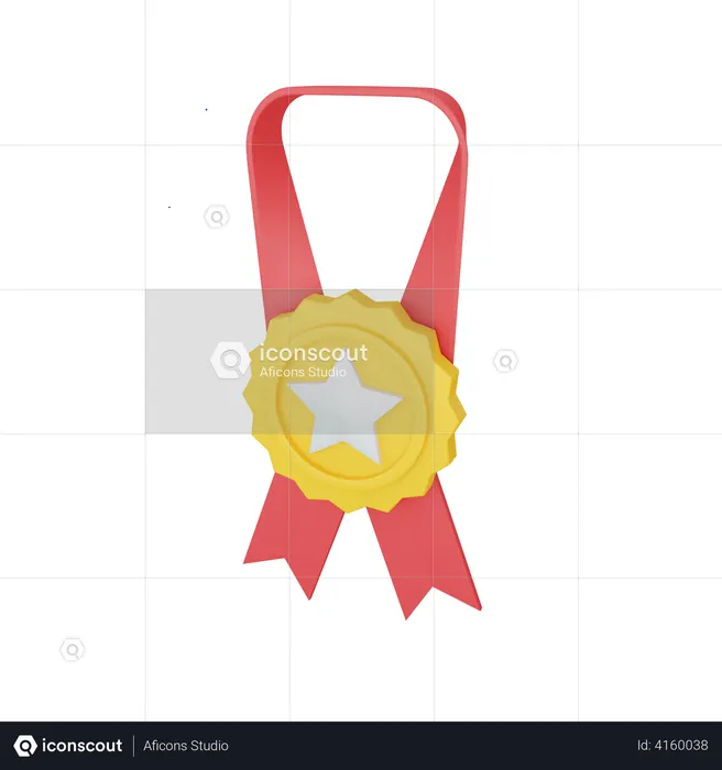 Star Badge Medal  3D Illustration