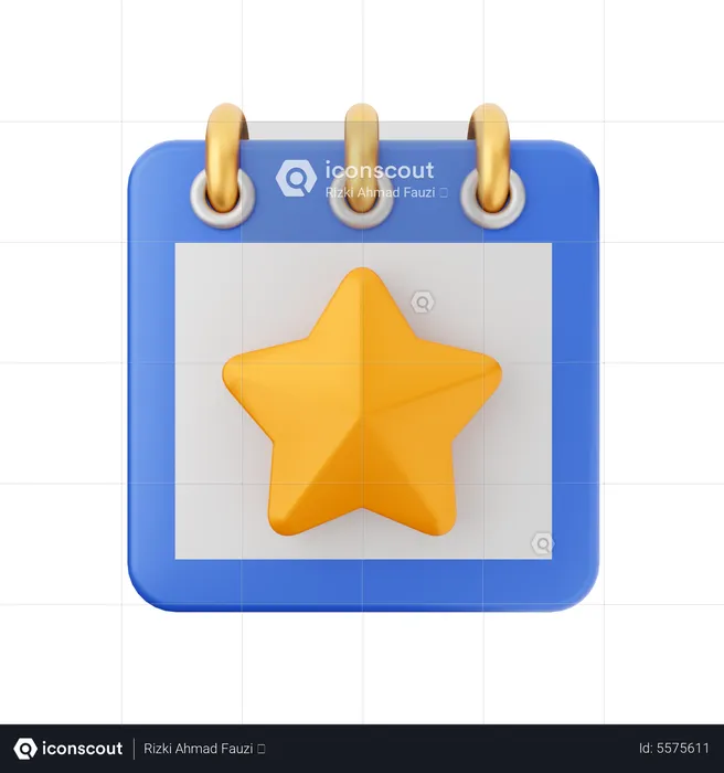Star Calendar  3D Icon
