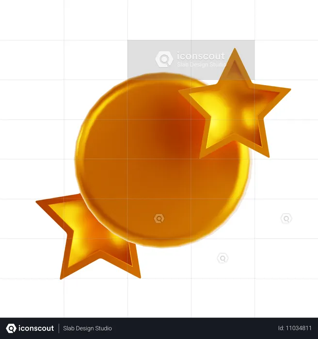 Star Circle Label  3D Icon