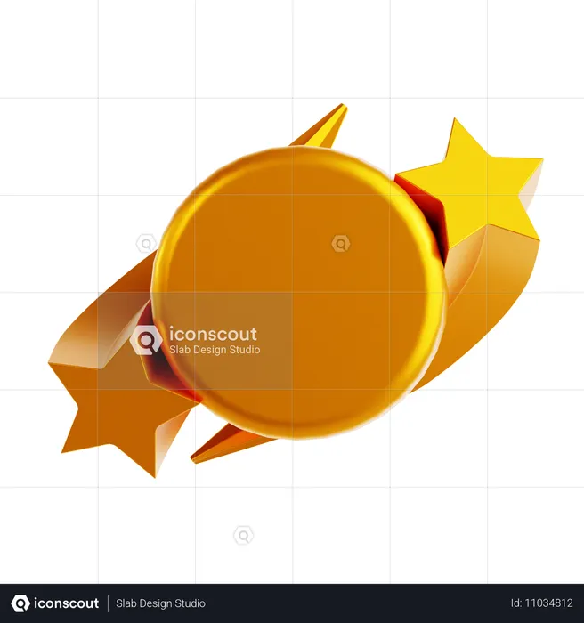 Star Circle Label  3D Icon