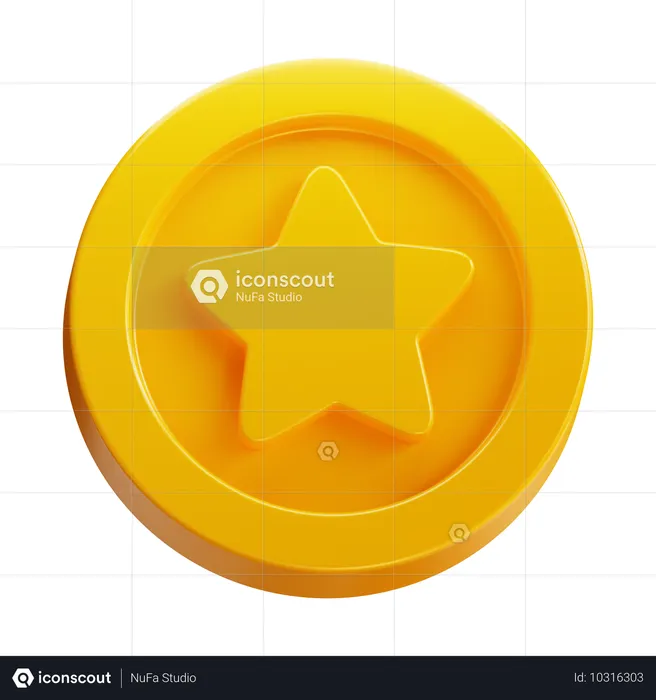 Star Coin  3D Icon