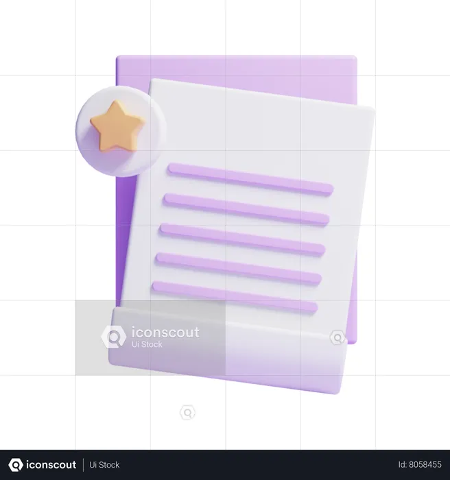 Star Document  3D Icon