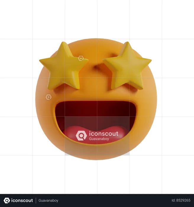 Star Eye Emoji 3D Icon