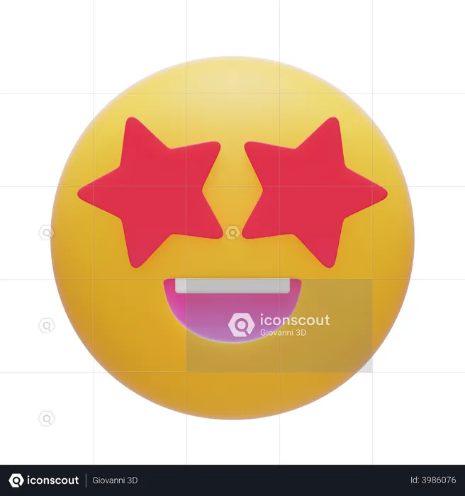 Star Eyes Emoji 3D Icon