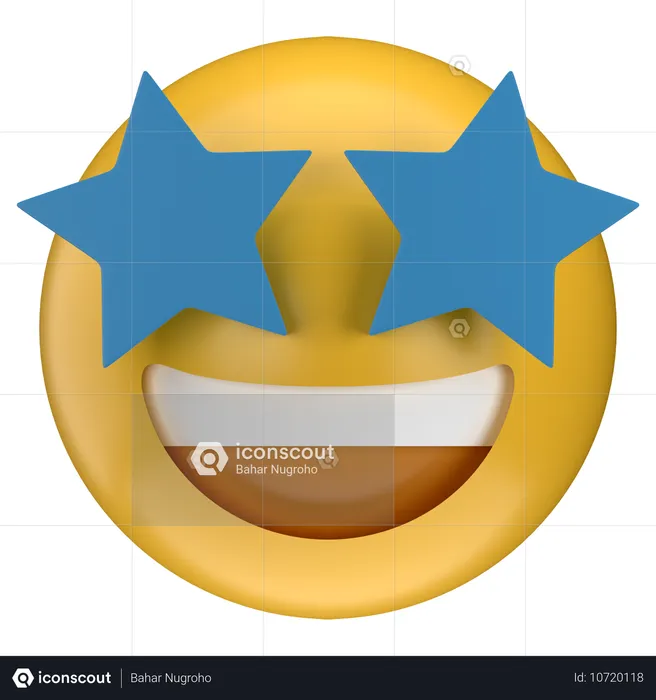 별 눈 이모티콘 Emoji 3D Icon