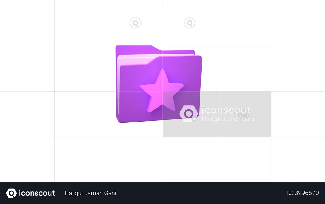 Star Folder  3D Illustration