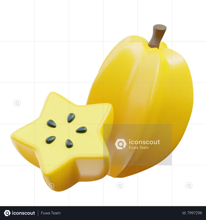 Star Fruit  3D Icon