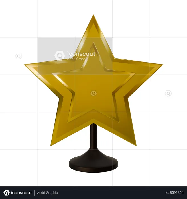Star Gold trophy  3D Icon