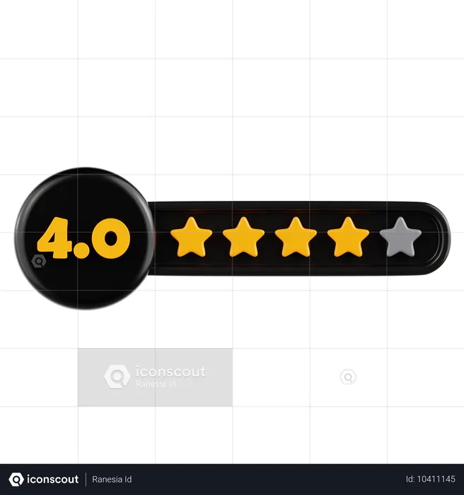 Star Rating 4  3D Icon