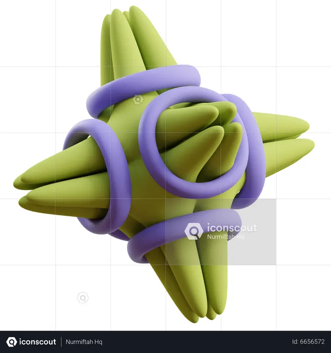 Star Rings Abstract Shape  3D Icon