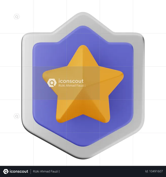 Star Shield Protection  3D Icon