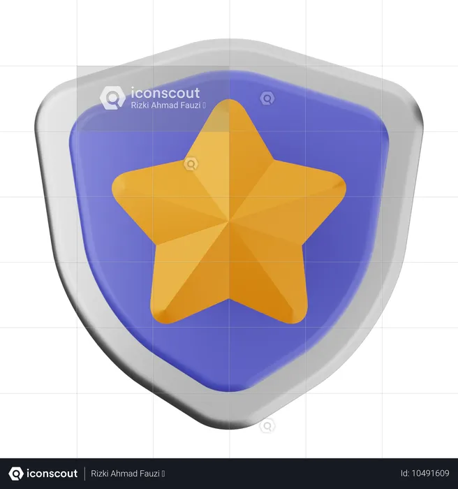 Star Shield Protection  3D Icon