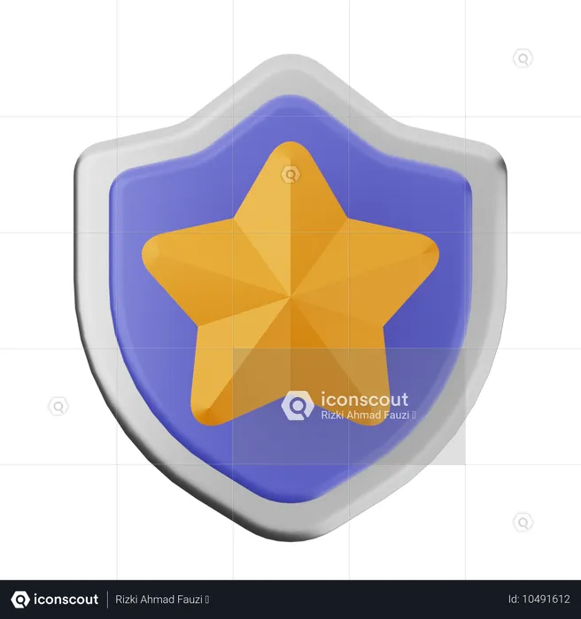 Star Shield Protection  3D Icon