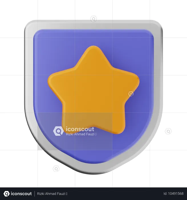 Star Shield Protection  3D Icon