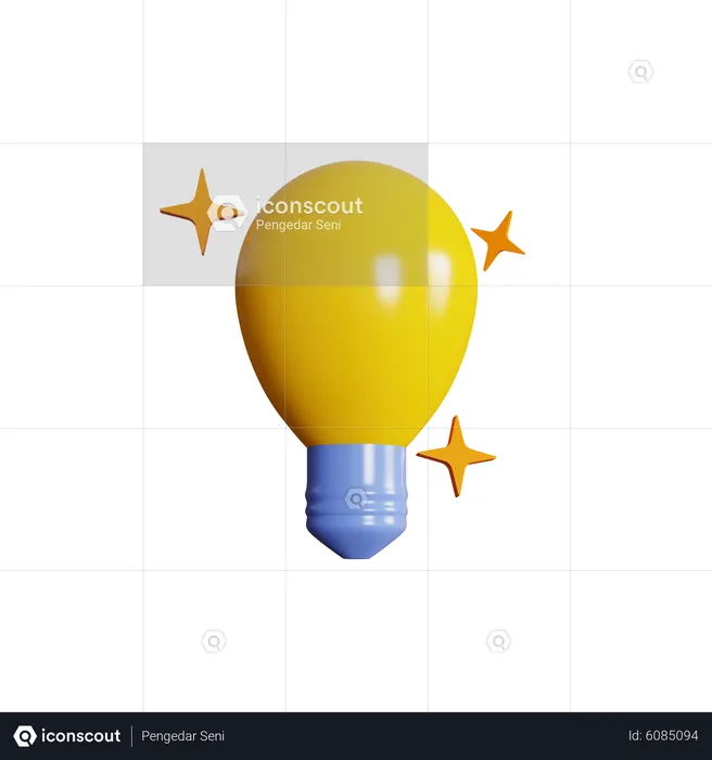 Star sparkle bulb  3D Icon