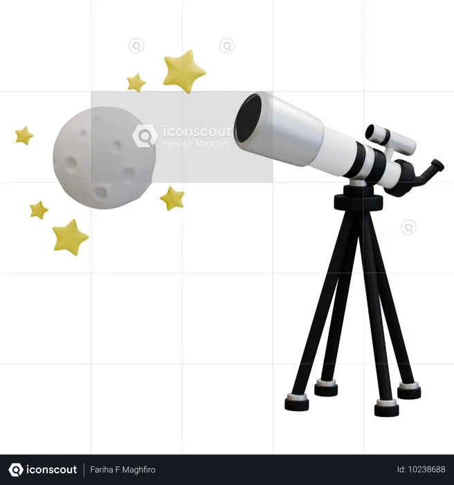 Stargazing Through the Telescope  3D Icon