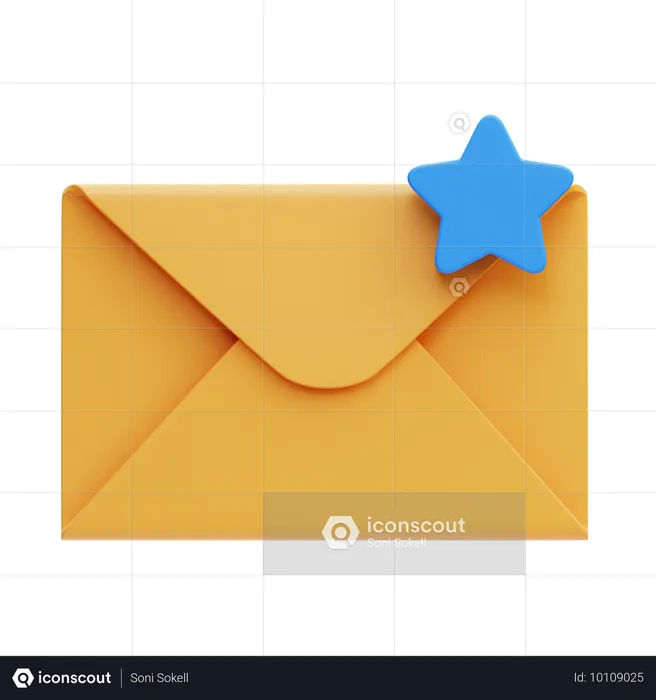 Starred Email  3D Icon