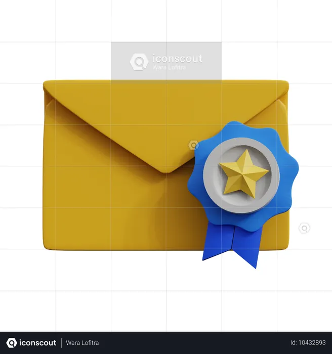 Starred Email  3D Icon