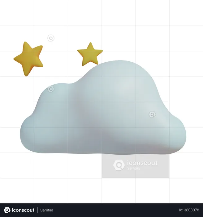 Starry Cloud  3D Illustration
