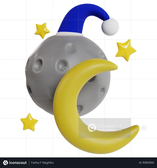 Starry Night with Moon  3D Icon