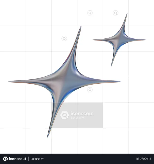 Stars Abstract Shape  3D Icon