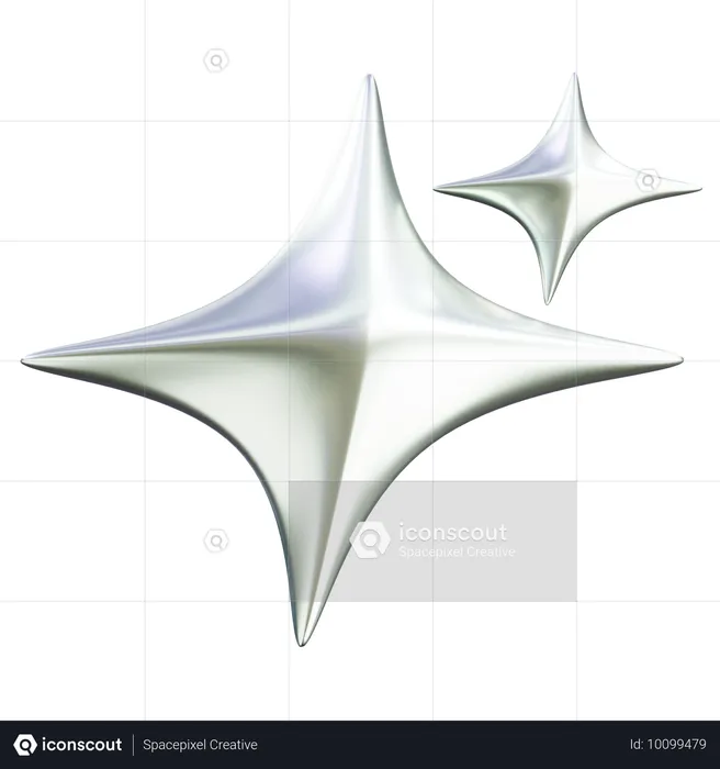 Stars Abstract Shape  3D Icon