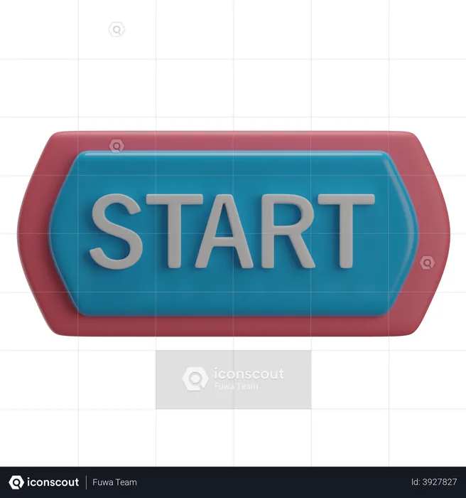 Start Game Button  3D Illustration