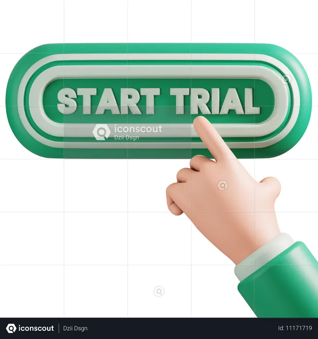 Start trial button  3D Icon