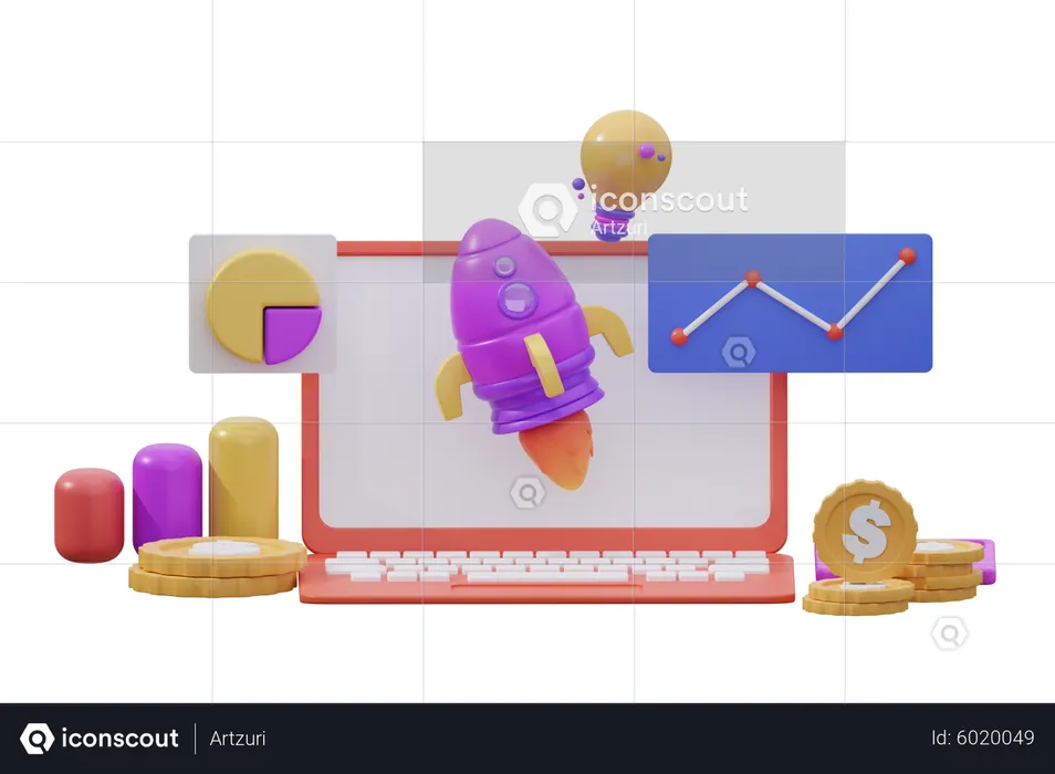 Startup Analysis  3D Icon
