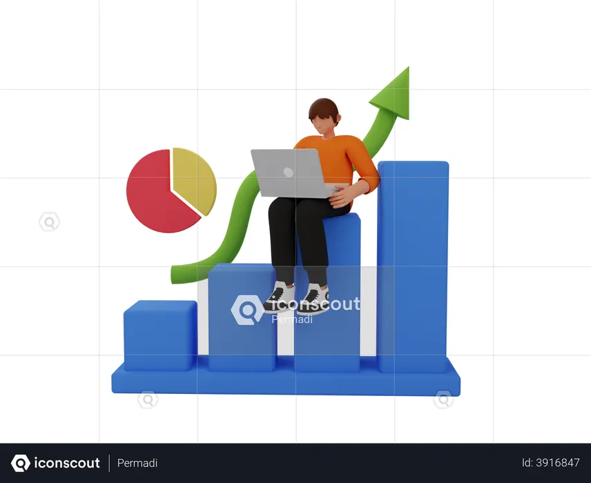 Startup growth  3D Illustration