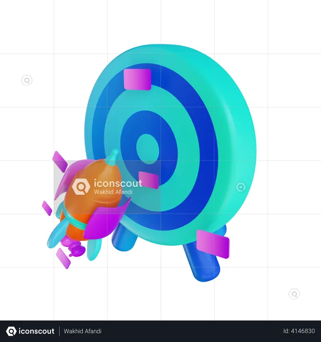 Startup target  3D Illustration
