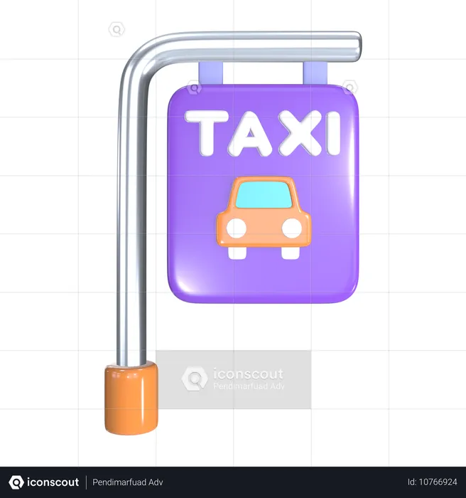 Station de taxi  3D Icon