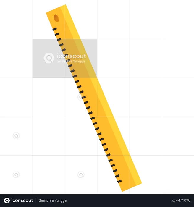 Stationäres Lineal  3D Illustration