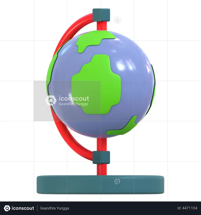 Stationary Globe  3D Illustration