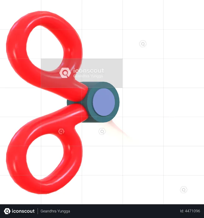 Stationary Scissor  3D Illustration