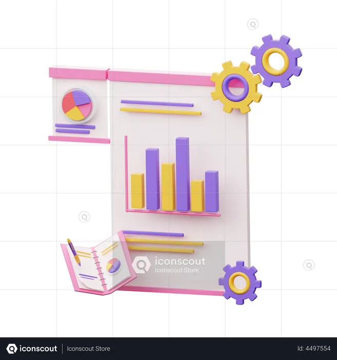 Statistic Analysis  3D Illustration