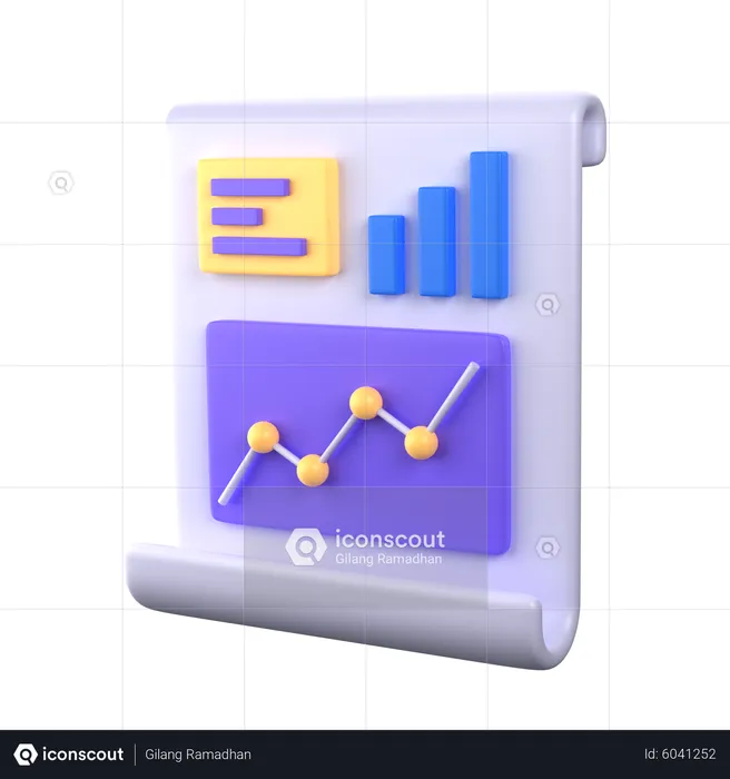 Statistics Report  3D Icon