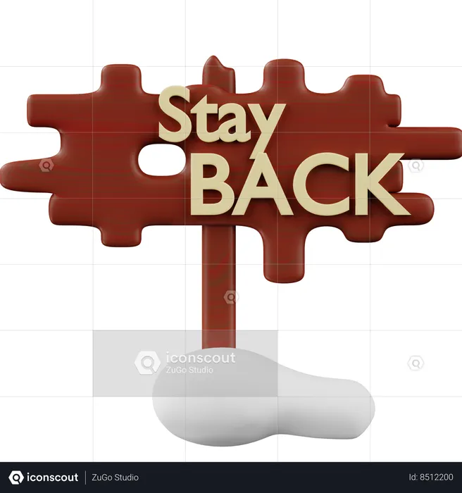 Stay Back Notice  3D Icon