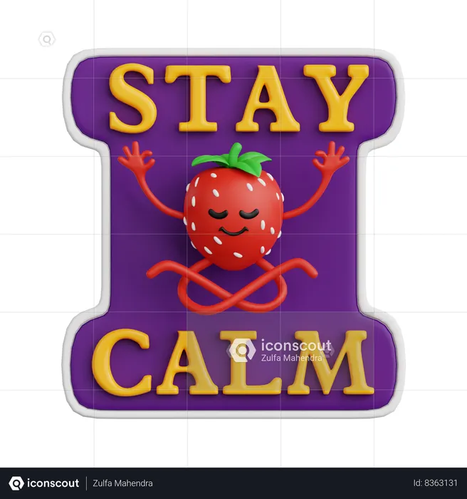 Stay Calm  3D Icon