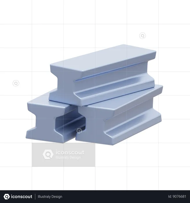 Steel Beam  3D Icon