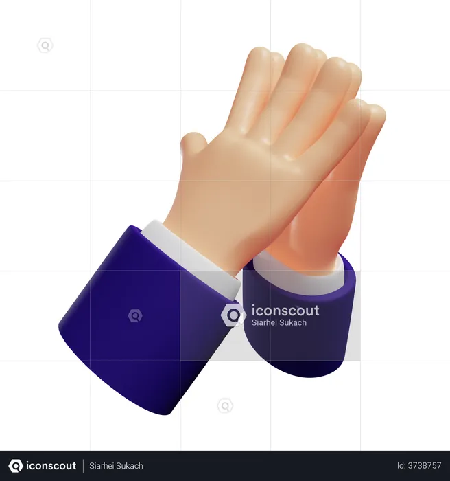 Steepling hands gesture  3D Illustration